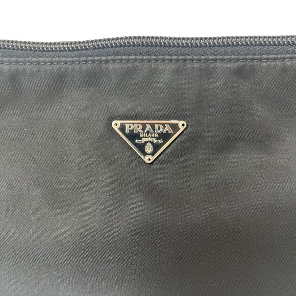 Prada VINTAGE Black Nylon Tessuto Shoulder Bag Mini Zip Pouch - Picture 4 of 15